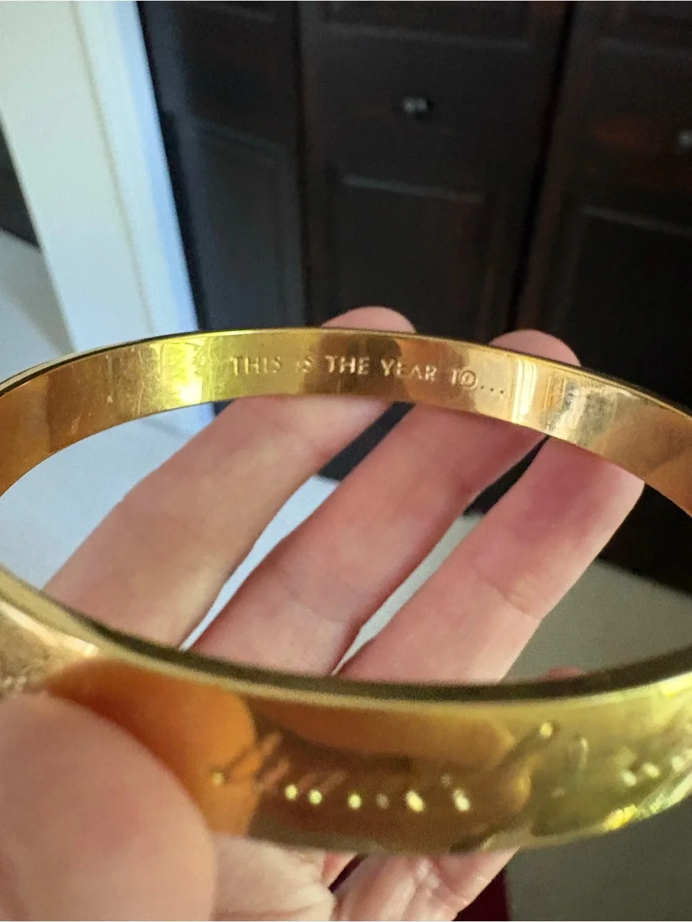 kate spade Gold Idiom Engraved Bangle - Picture 5 of 5